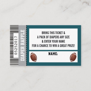 Diaper Raffle Ticket, Sports, Football Baby Shower Enclosure Card