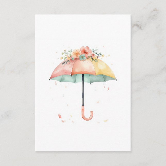 Diaper Raffle Ticket Spring Floral Umbrella Insert (Front)