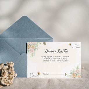 Diaper Raffle Ticket Sweet as can Bee Baby Shower Enclosure Card