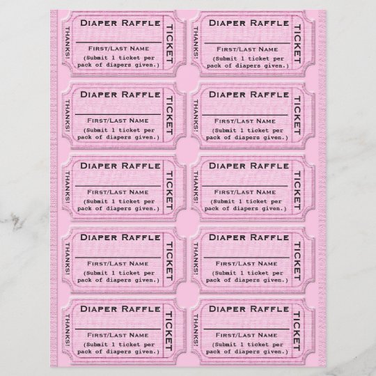 Diaper Raffle Ticket Template Zazzle.co.uk