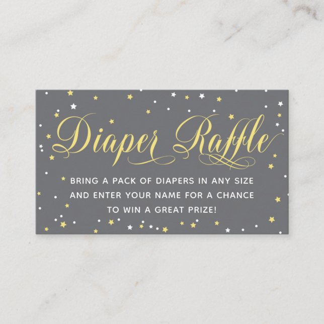 Diaper Raffle Ticket, Twinkle Little Star Enclosure Card (Front)