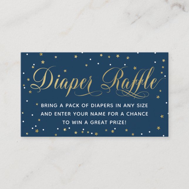 Diaper Raffle Ticket, Twinkle Little Star Enclosure Card (Front)