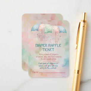 Diaper Raffle Ticket Twins Boy and Girl Shower  Enclosure Card