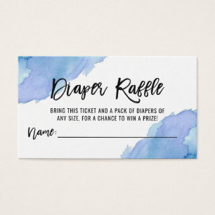 DIAPER RAFFLE Ticket Watercolor Blue Baby Shower