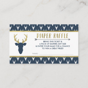 Diaper Raffle Ticket, Woodland Deer, Baby Shower Enclosure Card