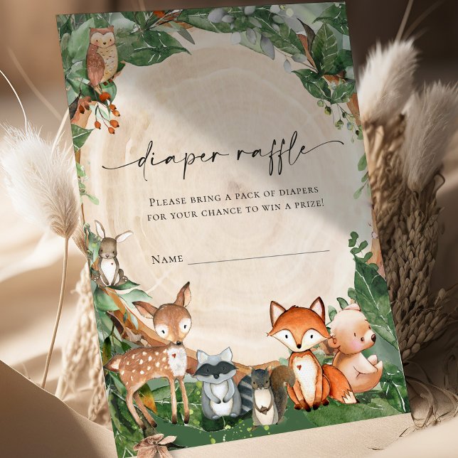 Diaper Raffle Ticket Woodland Stationery (Creator Uploaded)