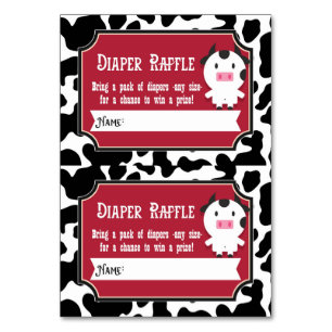 Diaper Raffle Tickets - 2 per card - Farm Animals