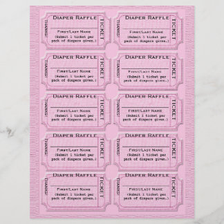 Diaper Raffle Tickets Cute Baby Shower