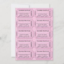 Diaper Raffle Tickets Cute Baby Shower