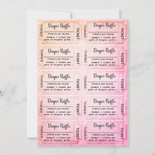 Diaper Raffle Tickets Cute Rainbow Baby Shower Invitation (Front)
