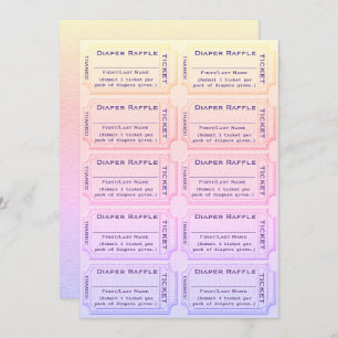 Diaper Raffle Tickets Cute Rainbow Baby Shower Invitation
