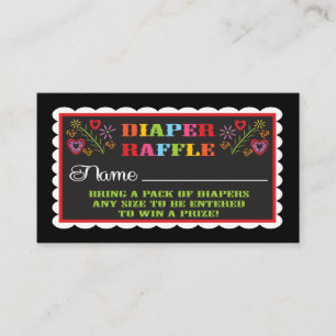 Diaper Raffle tickets Mexican Fiesta Papel Picado Enclosure Card