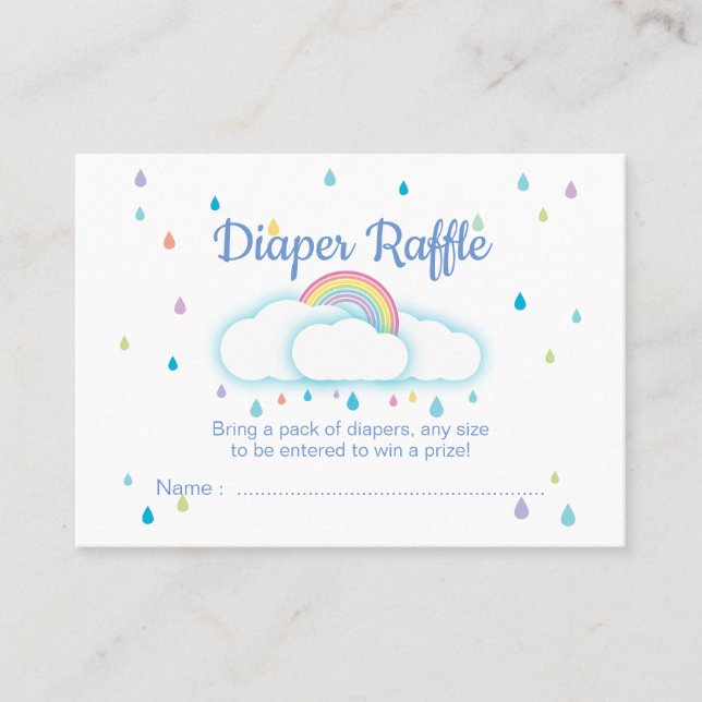 Diaper Raffle Tickets Raindrop Baby Shower (Front)