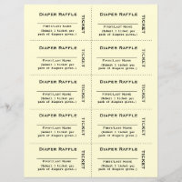 Diaper Raffle Tickets Simple
