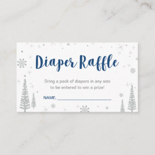 Diaper Raffle Tickets   Winter Baby Shower, Boy Enclosure Card
