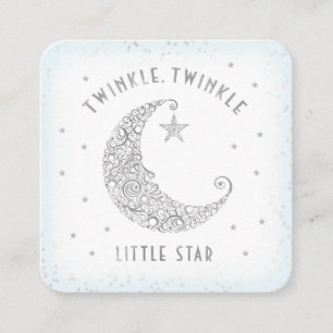 Diaper Raffle Twinkle Little Star Baby Shower Blue Enclosure Card