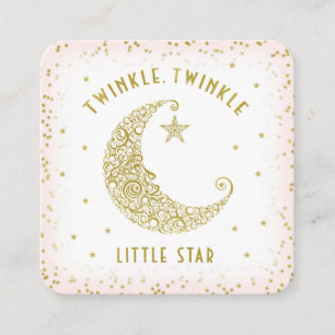 Diaper Raffle Twinkle Little Star Baby Shower Pink Enclosure Card