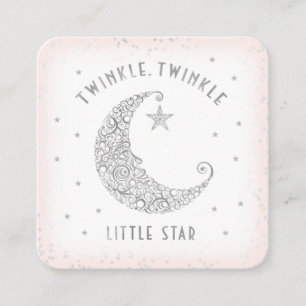 Diaper Raffle Twinkle Little Star Baby Shower Pink Enclosure Card