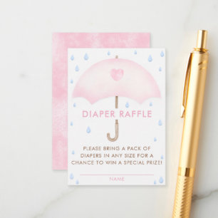 Diaper Raffle Umbrella Baby Shower Enclosure Card