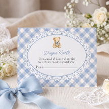 Diaper Raffle Vintage Teddy Bear Baby Shower