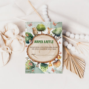 Diaper raffle Watercolor animals Baby Shower  Enclosure Card