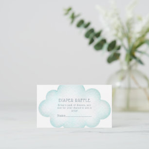 Diaper Raffle Watercolor Cloud Baby Shower Enclosure Card
