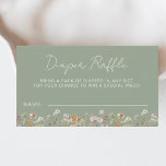 Diaper Raffle Wildflower Sage Green Baby Shower Enclosure Card<br><div class="desc">Enhance the excitement of your Wildflower Baby Shower with our Wildflower Baby Shower Diaper Raffle Tickets from our Party Collection. These charming tickets are a delightful addition to your celebration, adding a touch of fun and practicality to your festivities. Each ticket in this collection features delicate wildflower illustrations against a...</div>