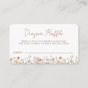 Diaper Raffle Wildflower Terracotta Baby Shower Enclosure Card