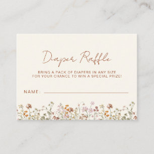 Diaper Raffle Wildflower Terracotta Baby Shower Enclosure Card