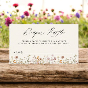 Diaper Raffle Wildflower Terracotta Baby Shower Enclosure Card