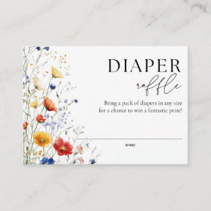Diaper Raffle Wildflowers Baby Shower Enclosure Card