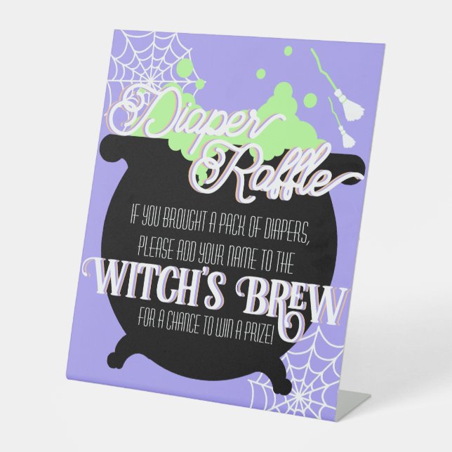 Diaper Raffle Witch's Brew Pedestal Sign (Front)