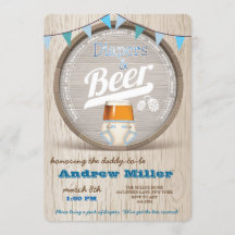 Diapers and Beer Boy Baby Shower Invitation