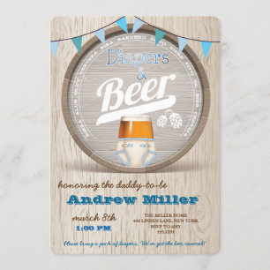 Diapers and Beer Boy Baby Shower Invitation