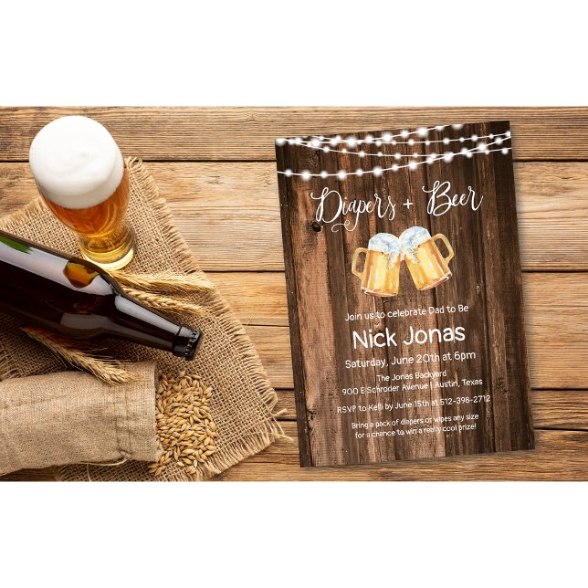 Diapers and Beer Dad Shower Party Invitation (Creator Uploaded)