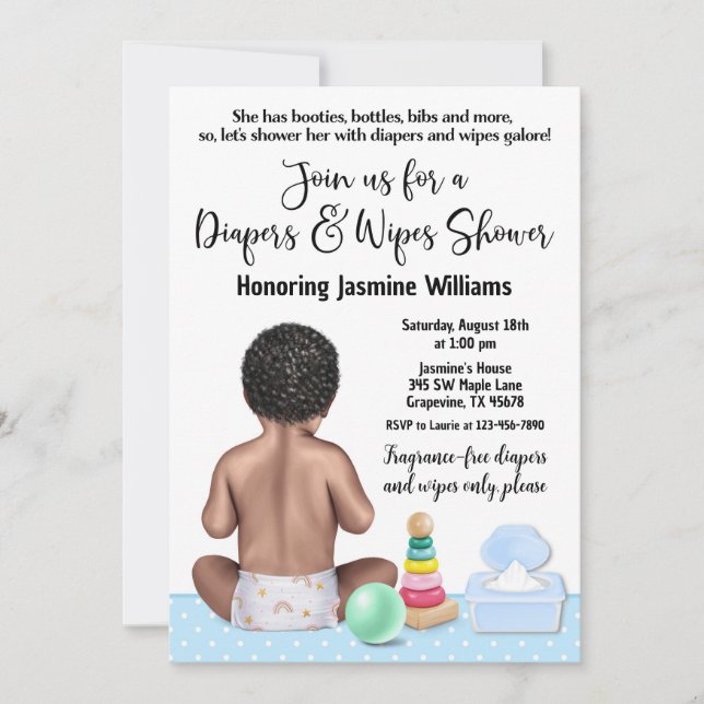 Diapers and Wipes Baby Shower Invitation (Front)