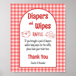 Diapers and Wipes BBQ Baby Shower Game Poster