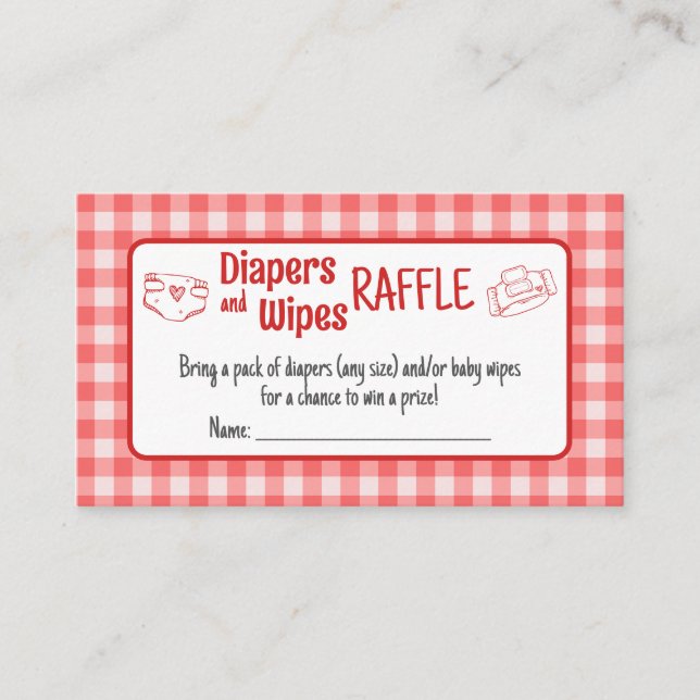 Diapers and Wipes Raffle Tickets (Front)