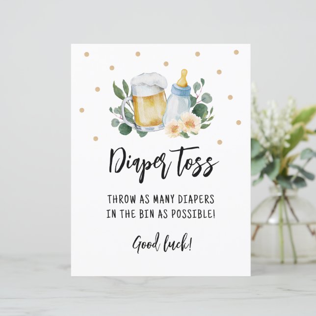 Diapers Toss Game Baby Is Brewing Greenery (Standing Front)