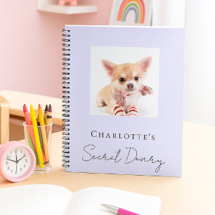 Diary dog pet photo lavender notebook