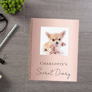 Diary dog pet photo rose gold notebook