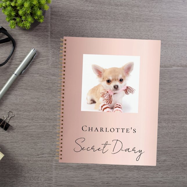 Diary dog pet photo rose gold notebook (Creator Uploaded)
