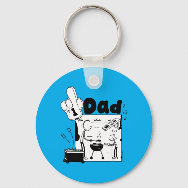 Diary Of A Wimpy Kid Frank And Greg Bbq Fathers Key Ring (Front)