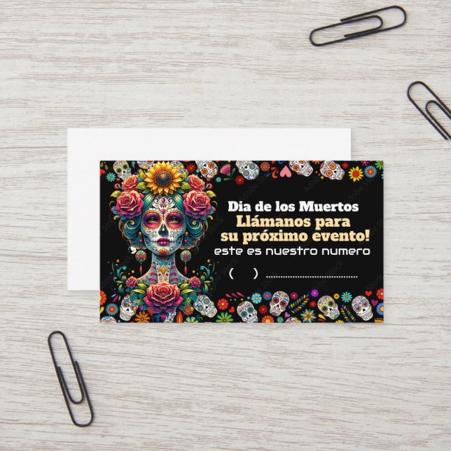 Dias de los muertos business card (Front/Back In Situ)