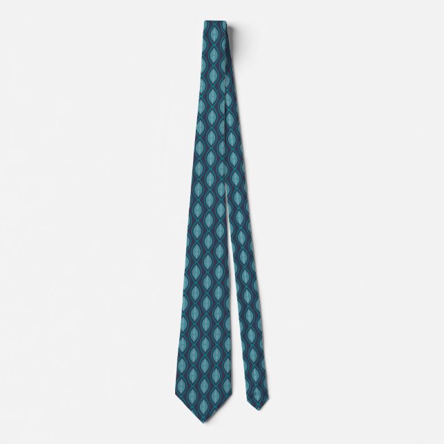Diatom Ogee Pattern Blue Neck Tie (Front)