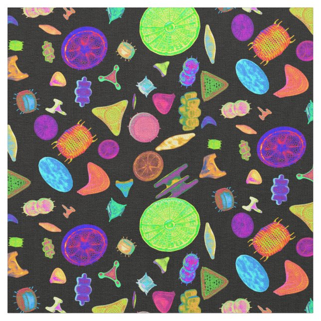 Diatoms Psychedelic Fabric (Close Up)