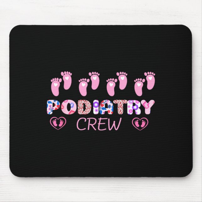 Diatry Crew Footprint Leopard Diatrist Valentine's Mouse Mat (Front)