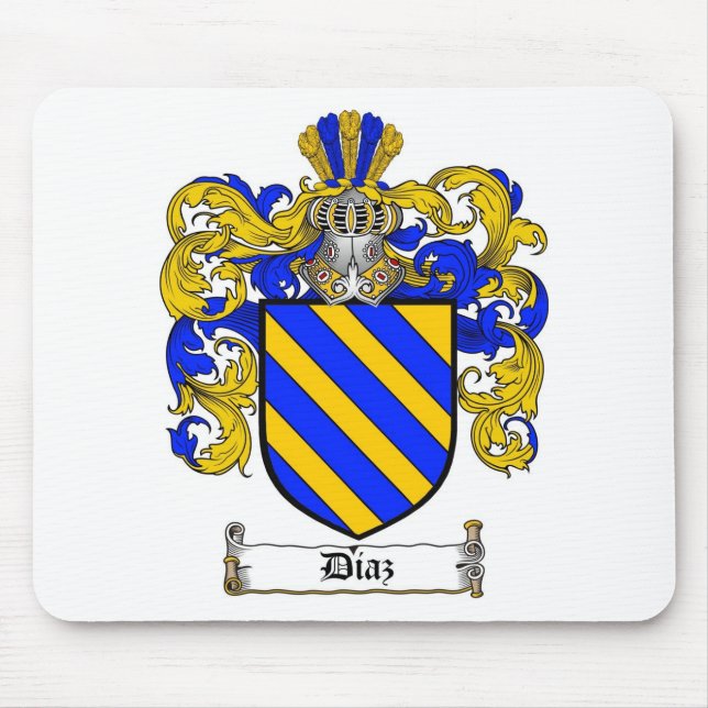 DIAZ FAMILY CREST -  DIAZ COAT OF ARMS MOUSE MAT (Front)