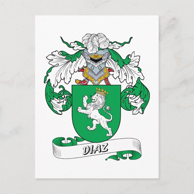 Diaz Family Crest Postcard (Front)