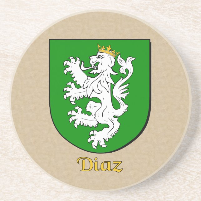 Diaz Heraldic Shield Coaster (Front)